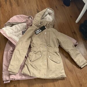 Storm Mountain Beige and Pink Hooded Coats